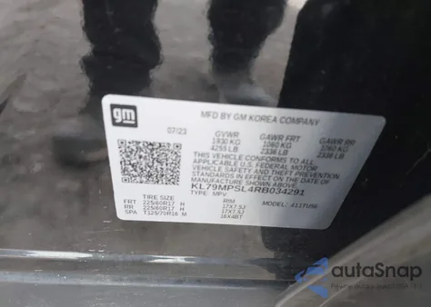 2024 Chevrolet Trailblazer Fwd Lt from USA, damaged, VIN KL79MPSL4RB034291